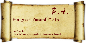Porgesz Ambrózia névjegykártya